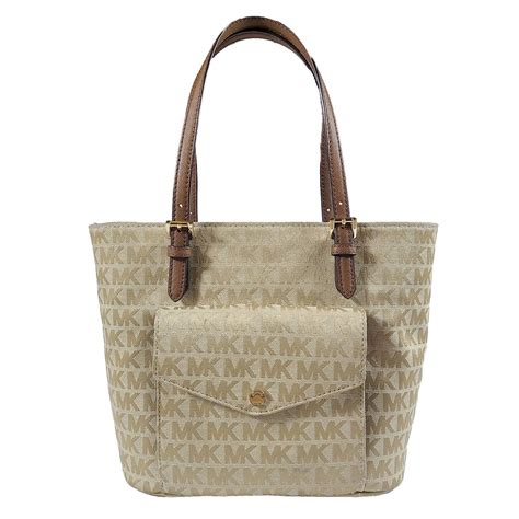 MICHAEL KORS JET SET MK Signature LG PKT MF Tote Bag 